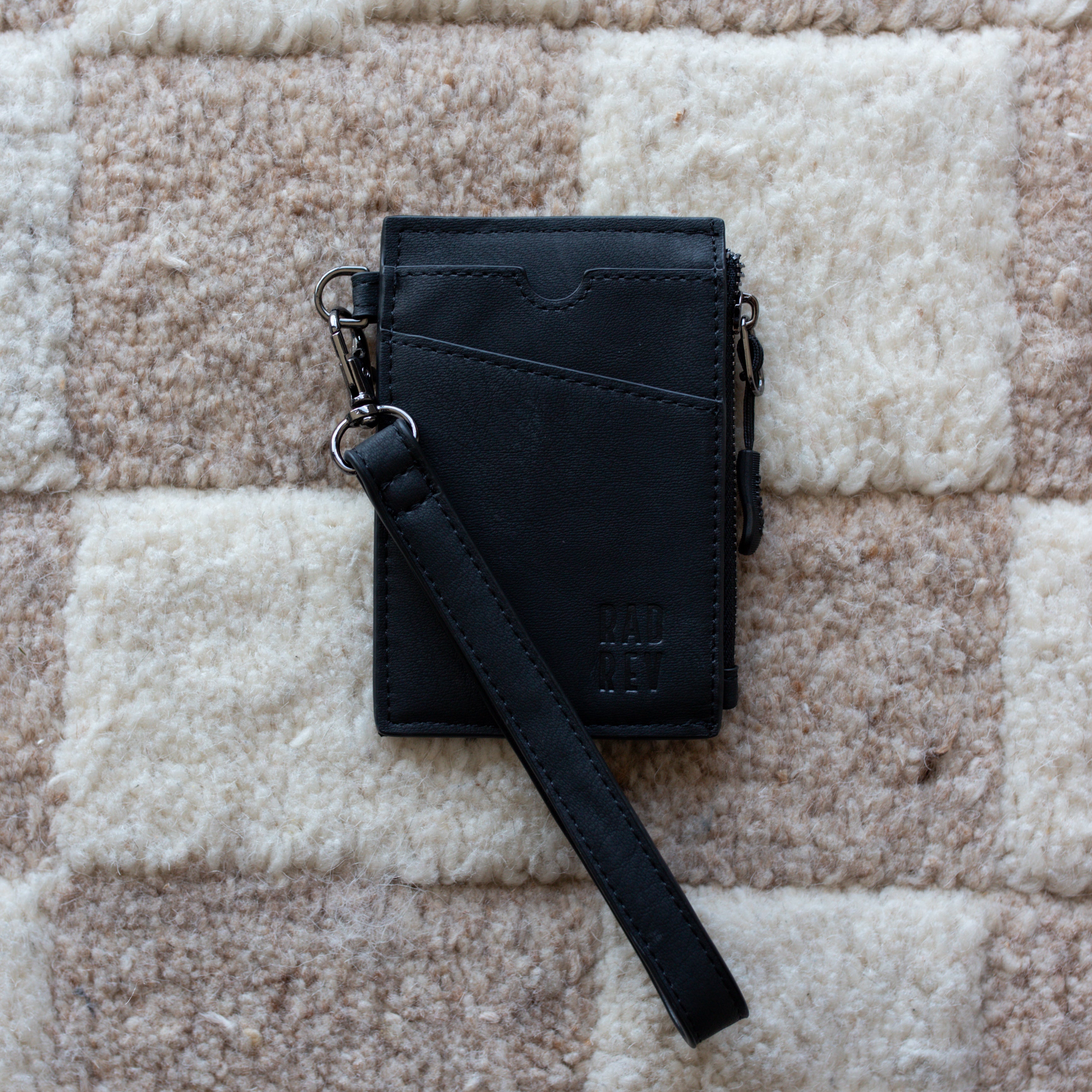 RFID Blocking Card Wristlet in Matte Black