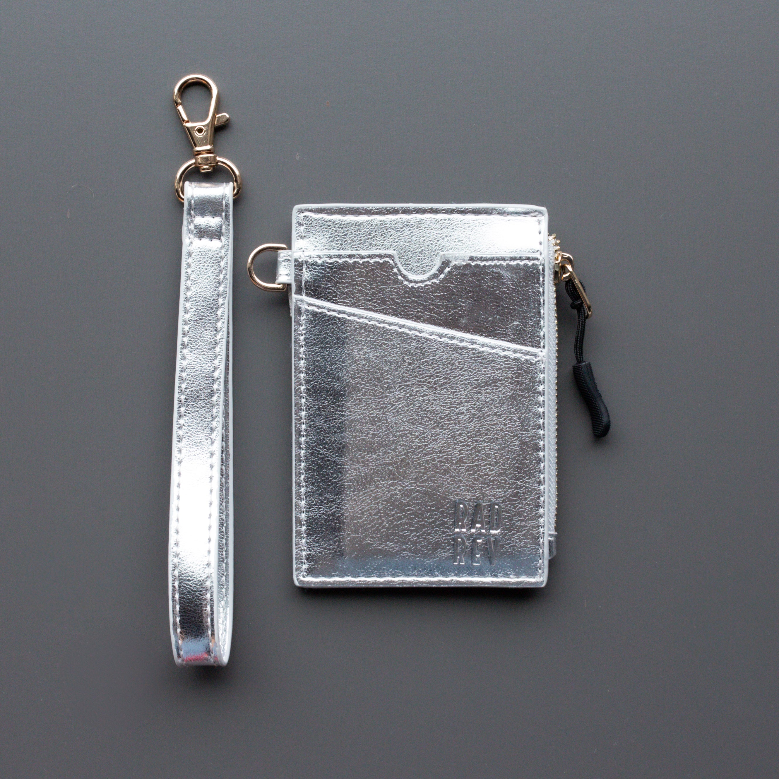 RFID Blocking Card Wristlet in Silver