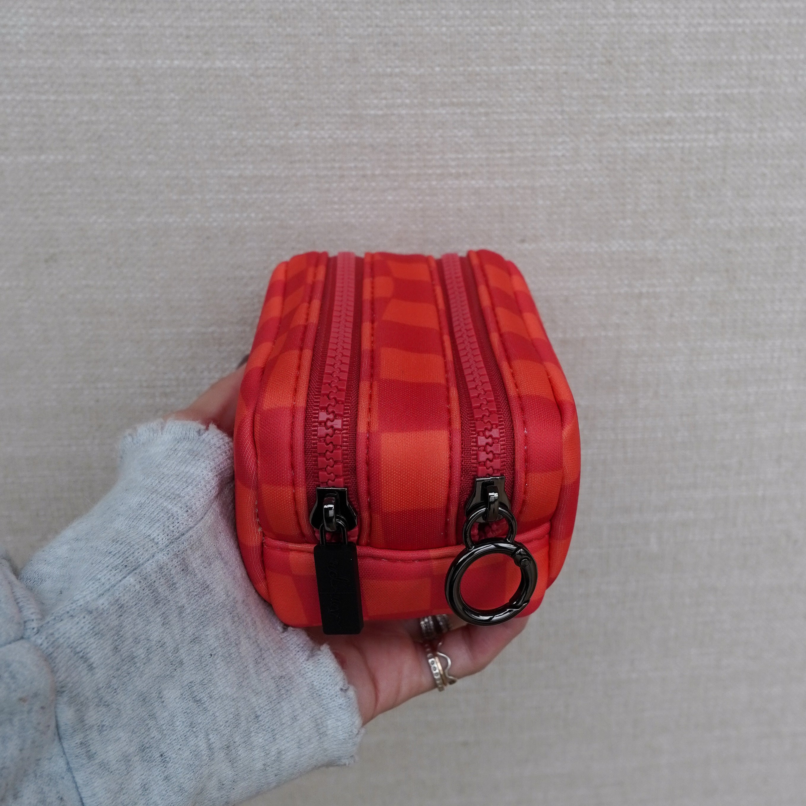 Micro Pouch in Orange Checkered