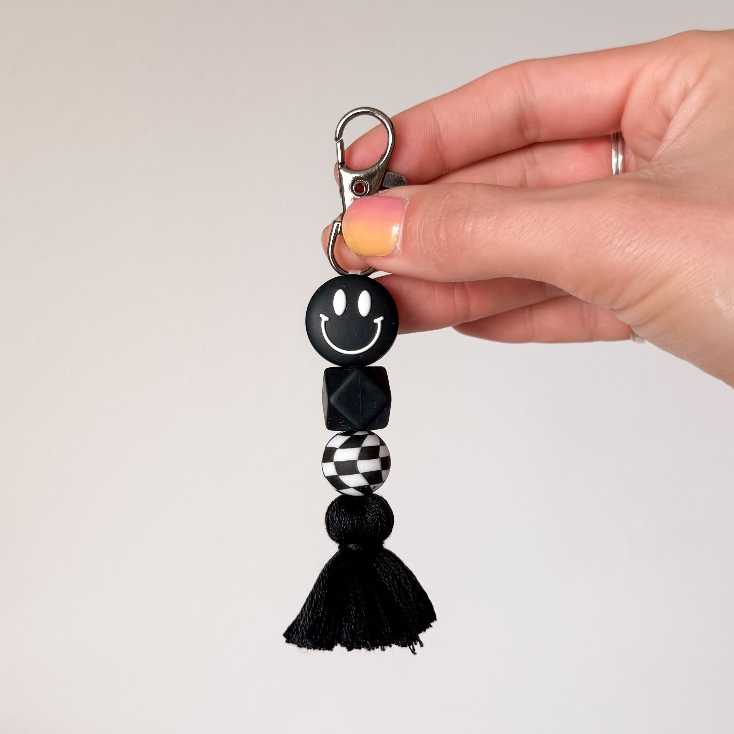 Black Smile Tassel Keychain