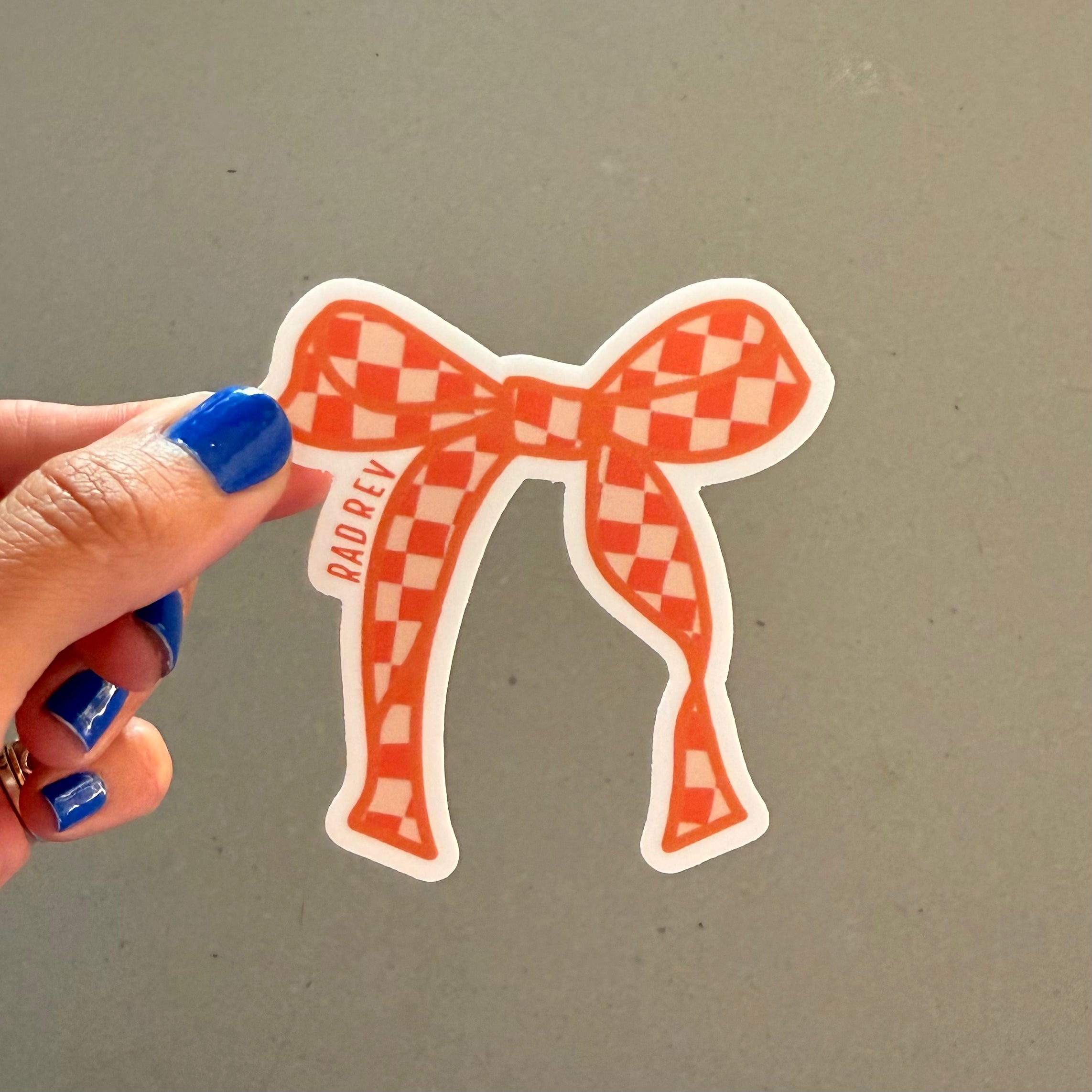 Checkered Bow Sticker