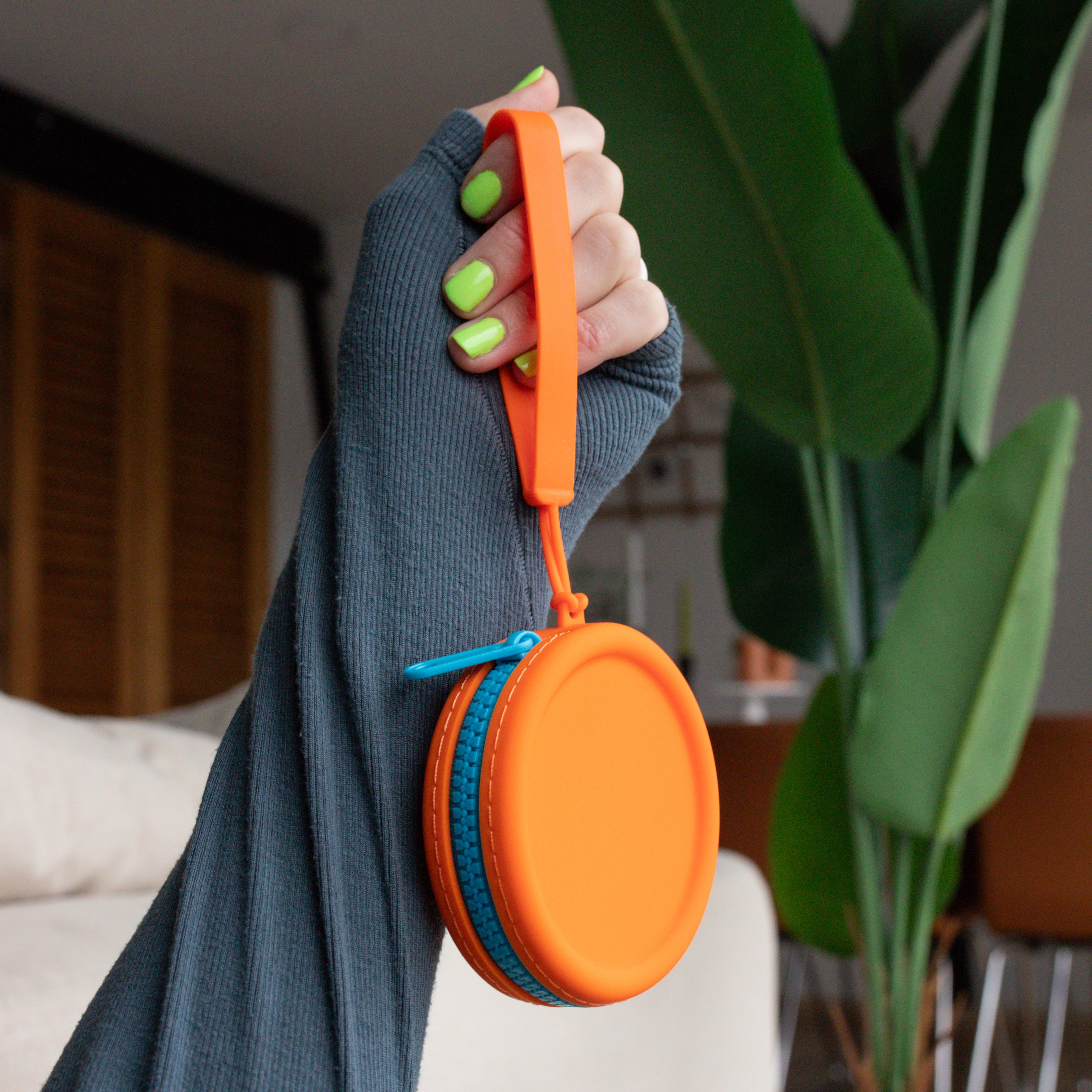 Orange Silicone Coin Pouch