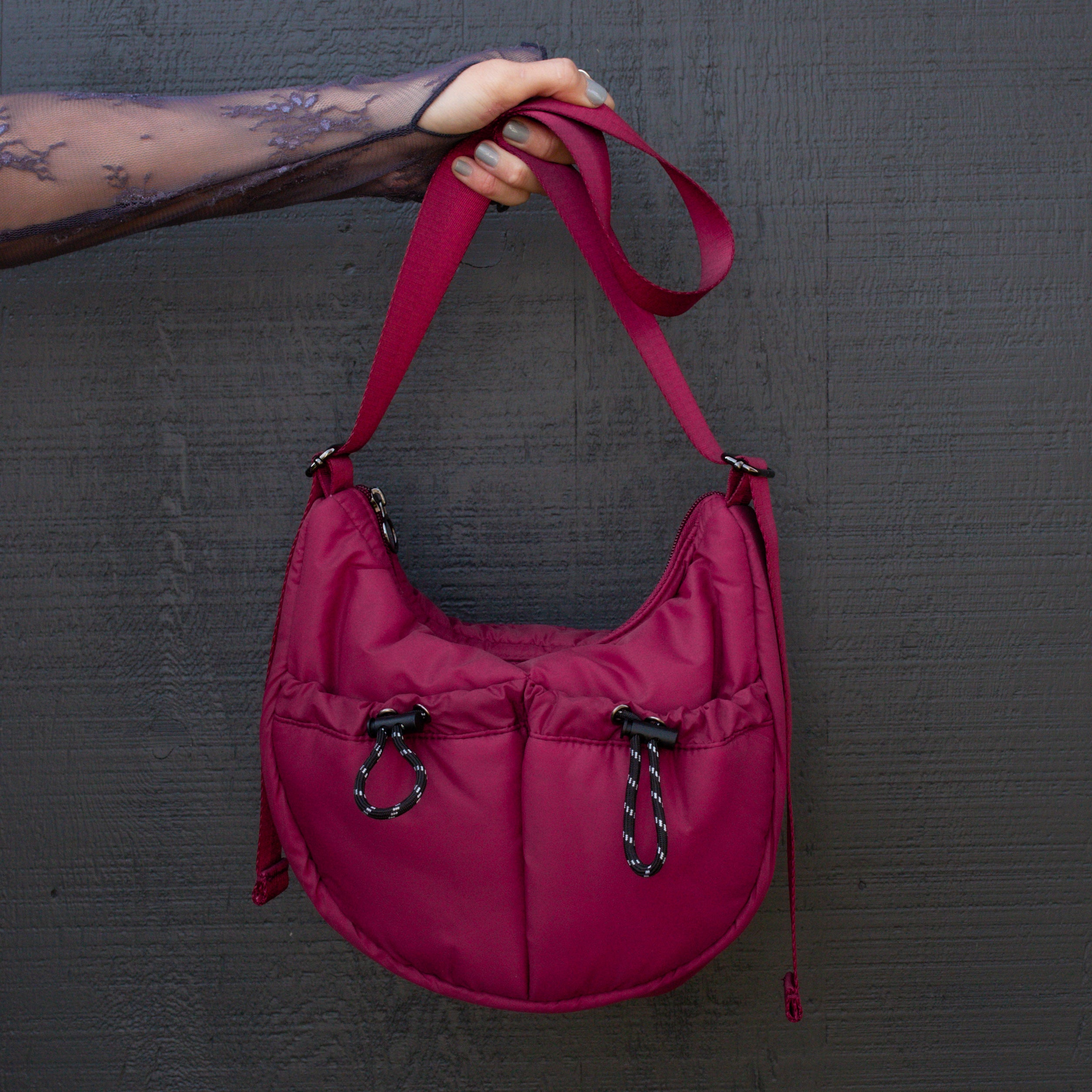 Moon Bag in Black Cherry
