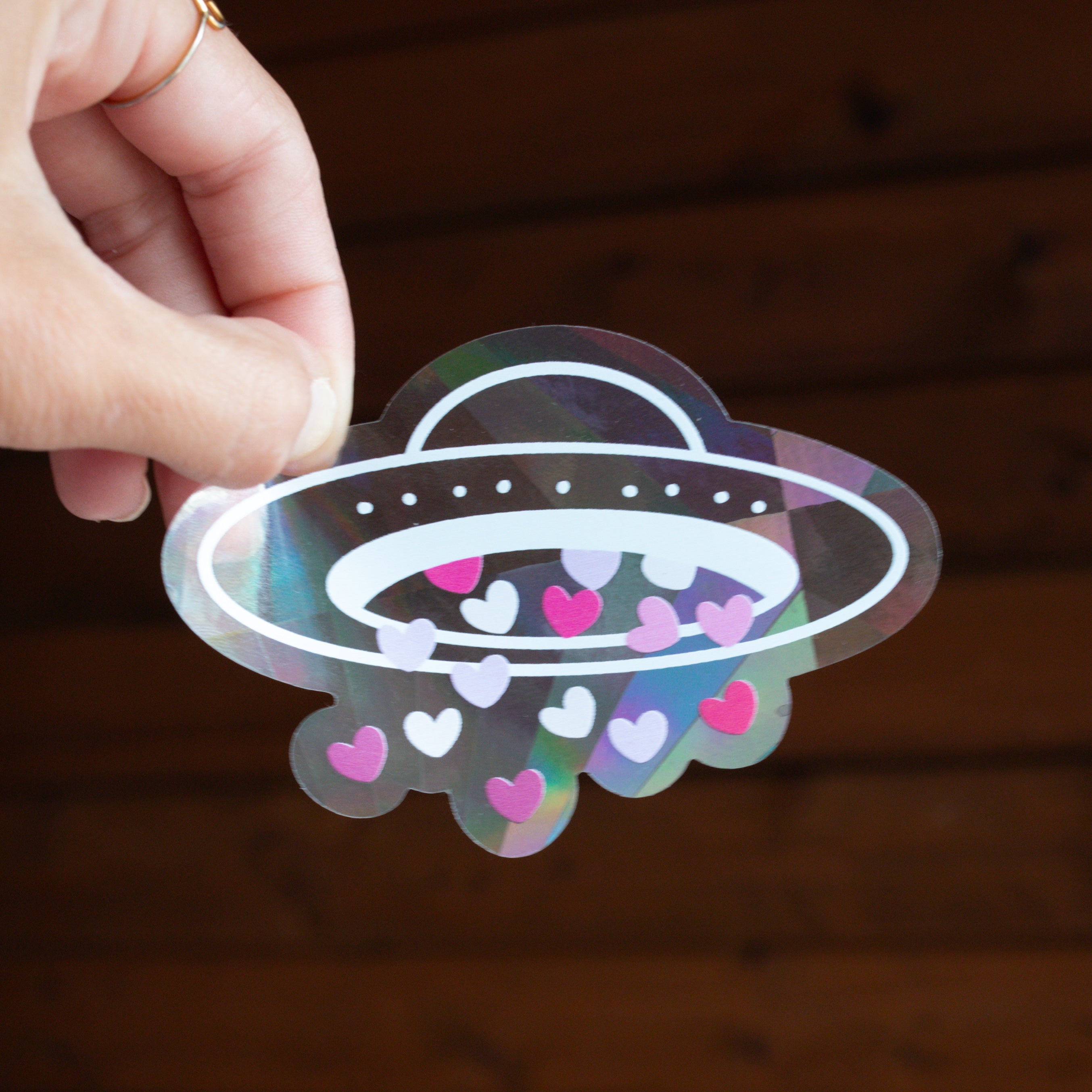 Spaceship Sun Catcher Sticker