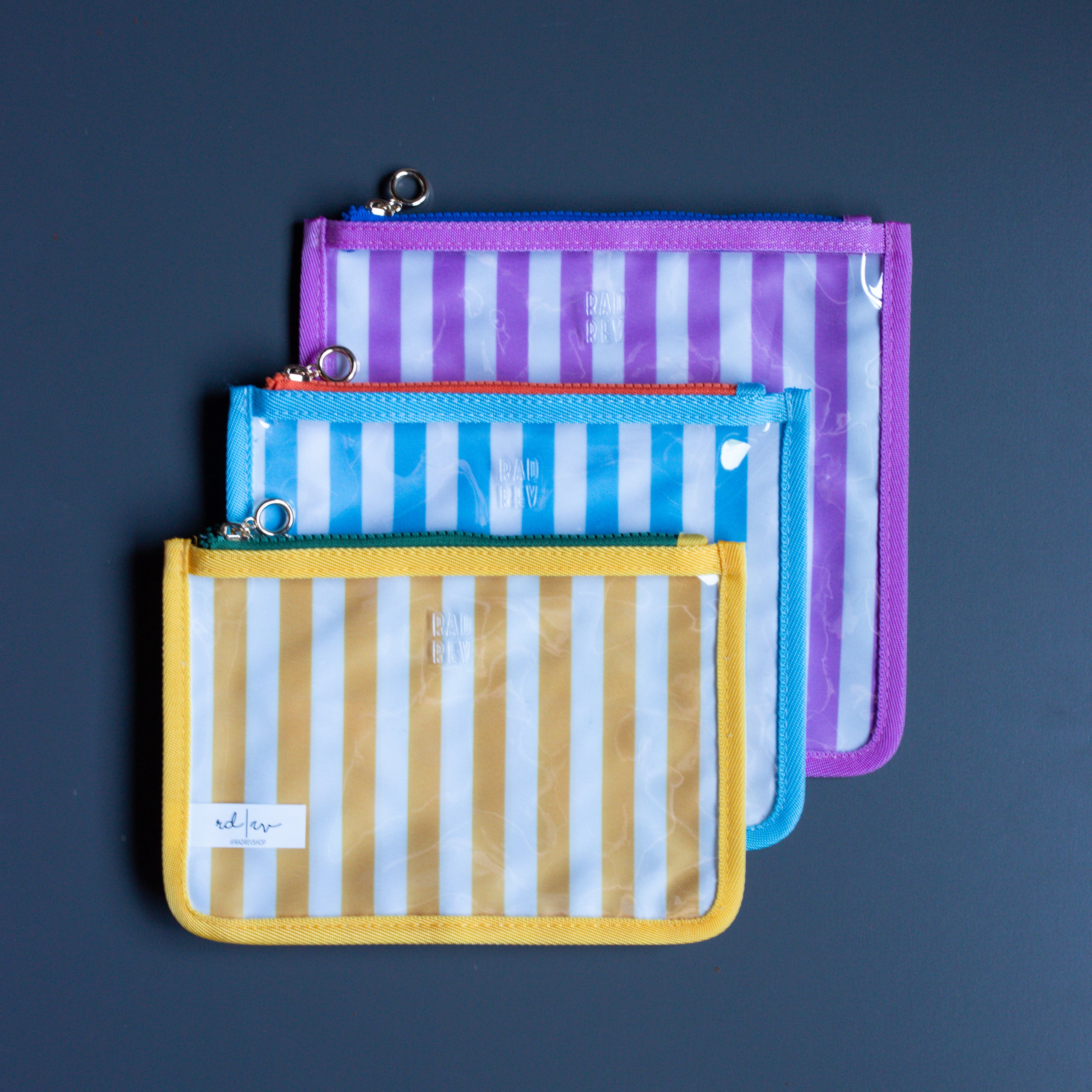 Clear Stripe Flattie Pouch Set