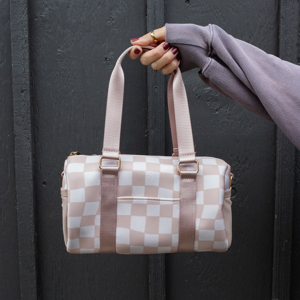 ballet rain handbag bag Barrel Bag in Ballet Checkered