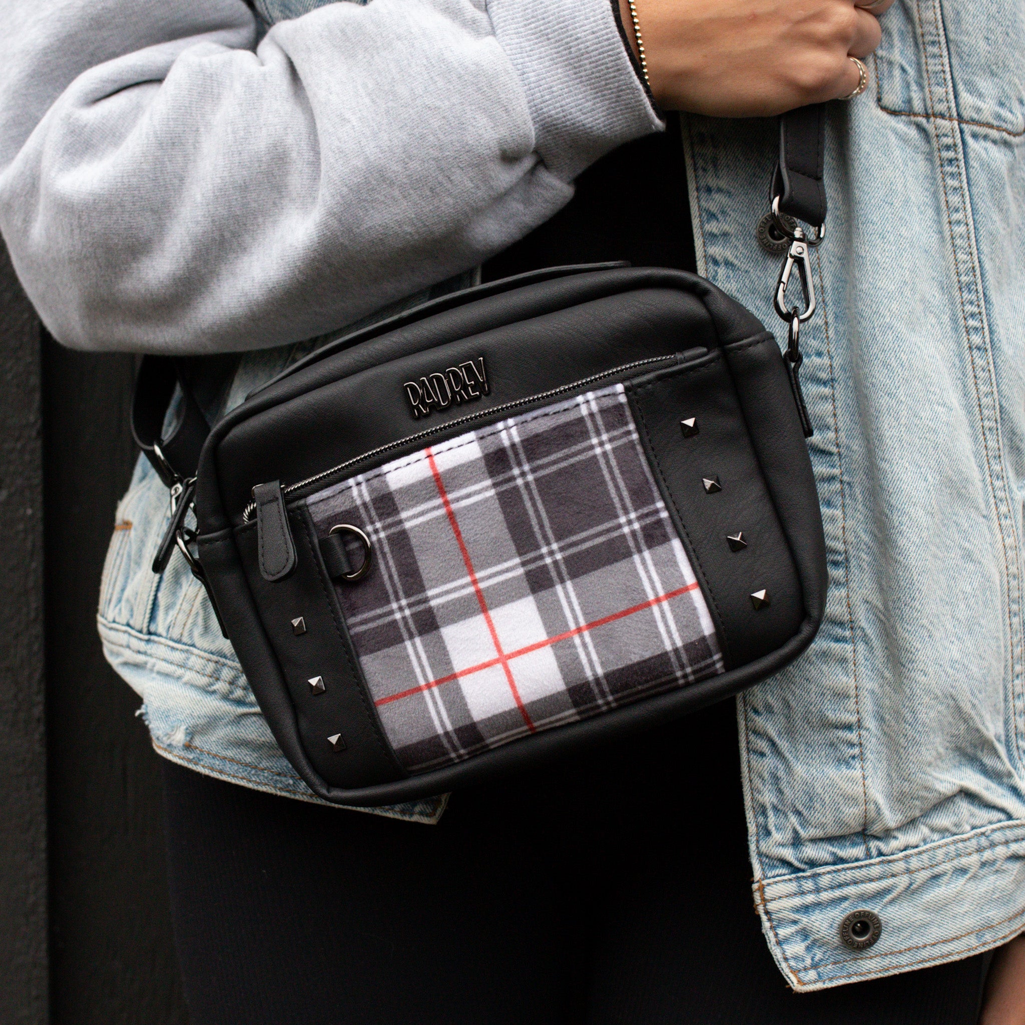 Flannel Mini Crossbody in Matte Black