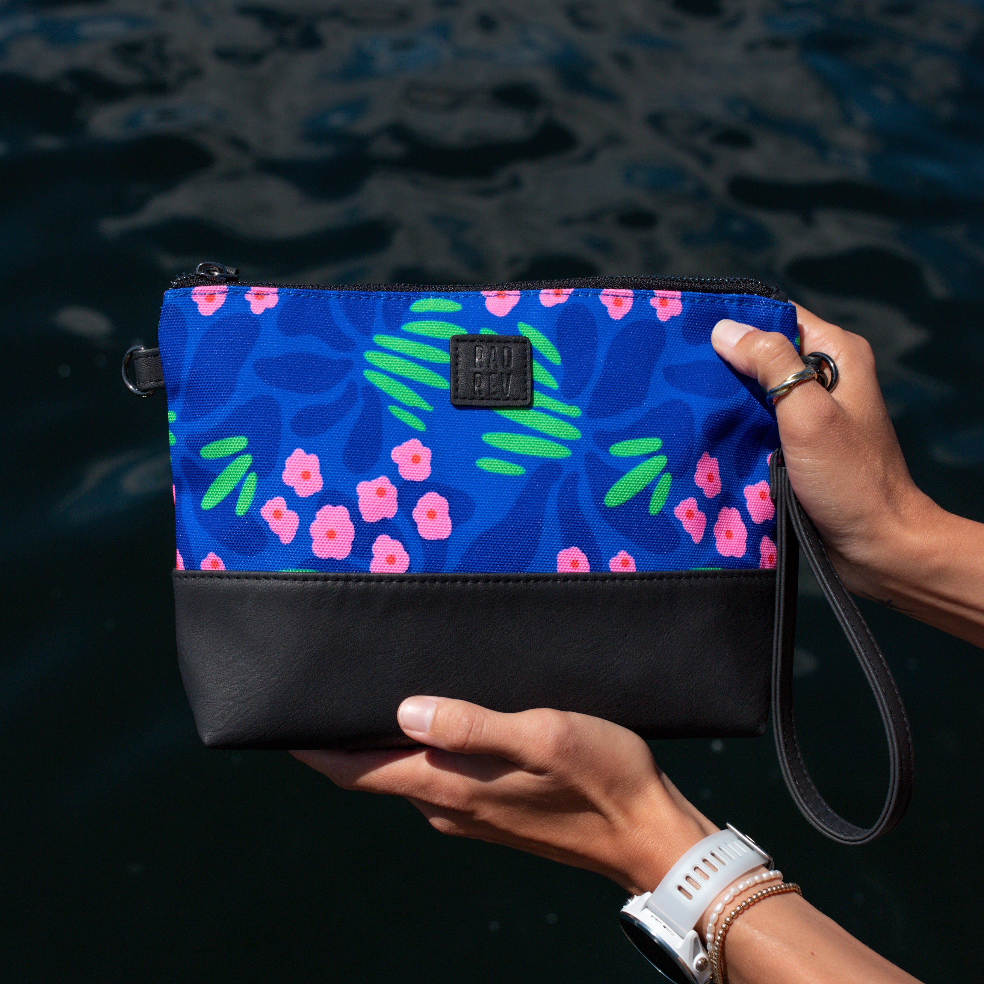 Wet Bag Clutch in Blue Floral