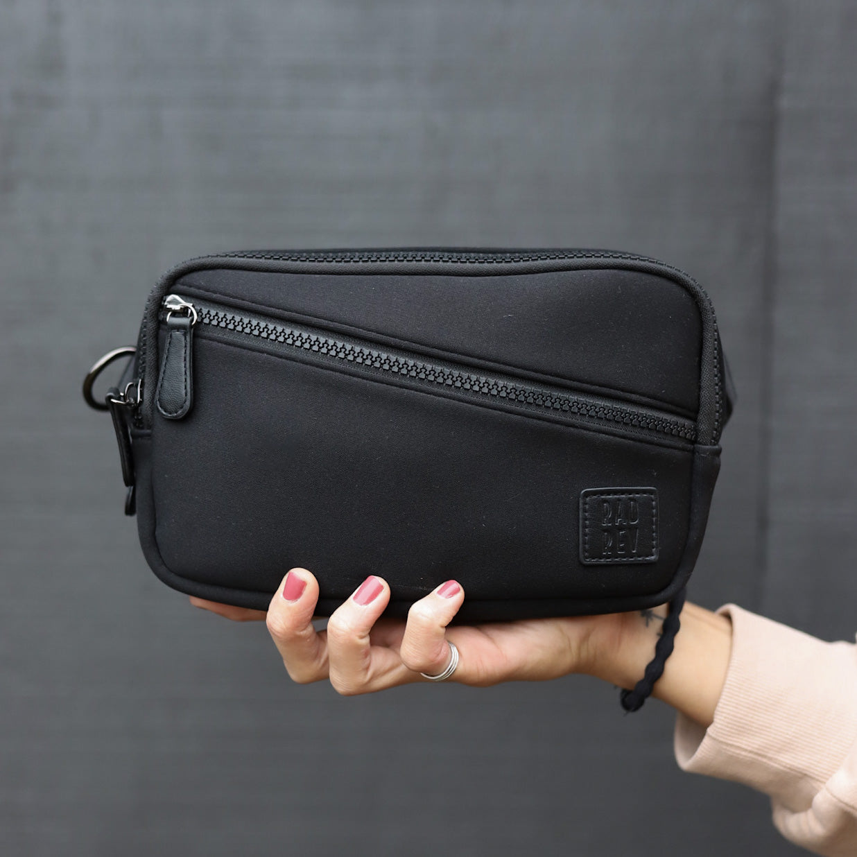 Sling Wallet in Black Neoprene