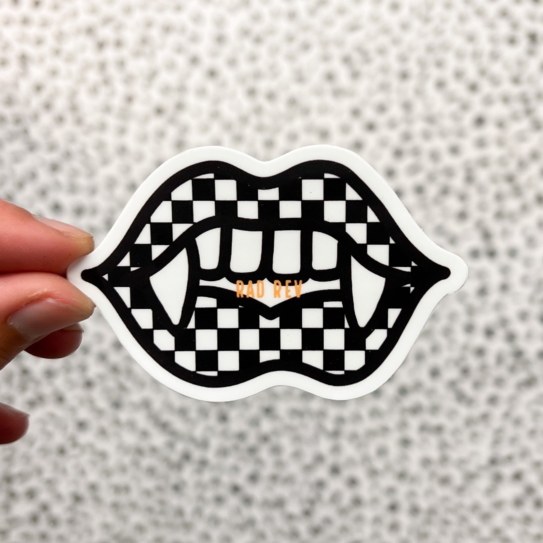 Checkered Lips Sticker